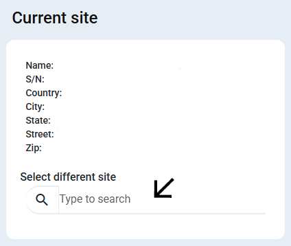 Change to a different site in the Eneco Portal